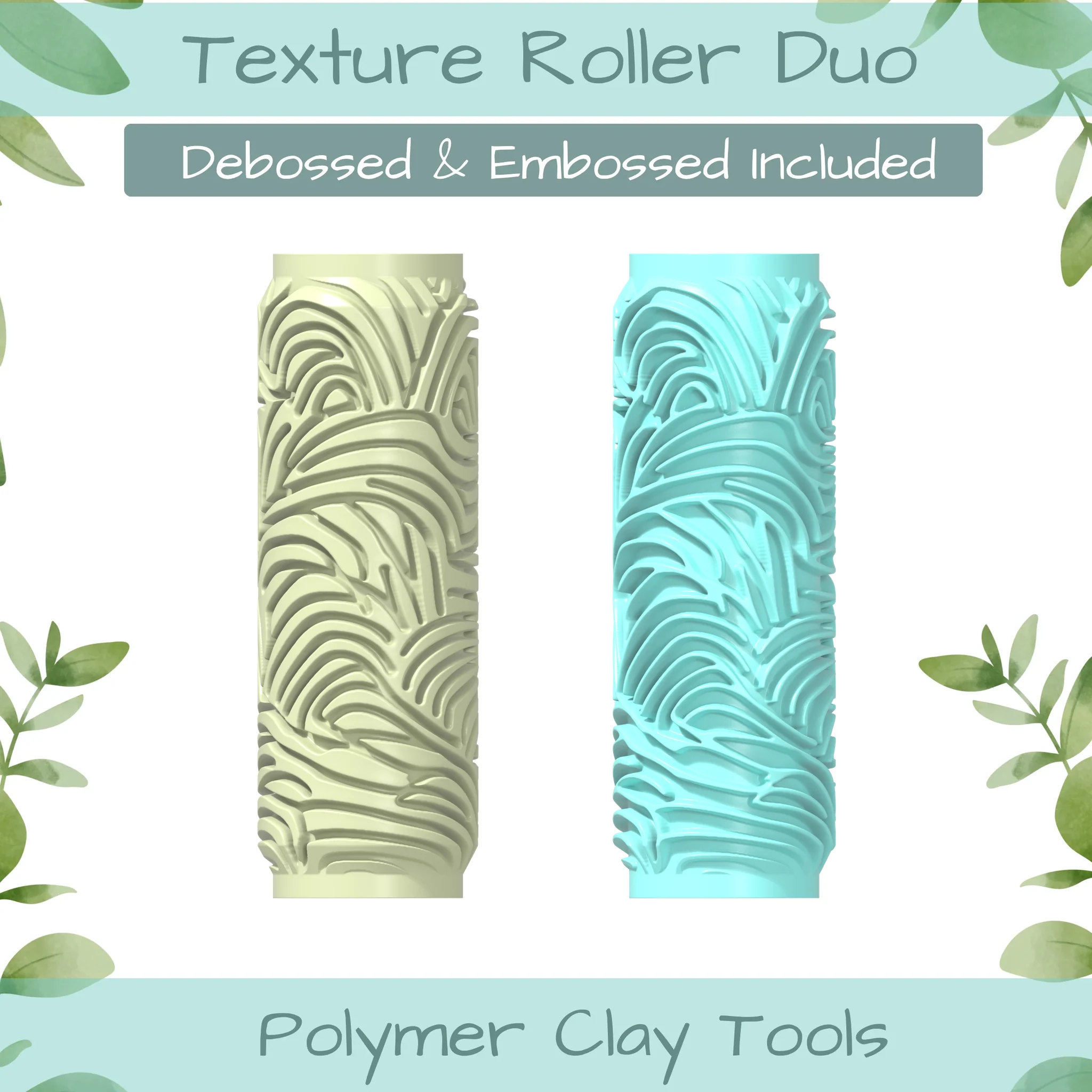 Pat Abstract No. 3 Polymer Clay Texture Roller Duo