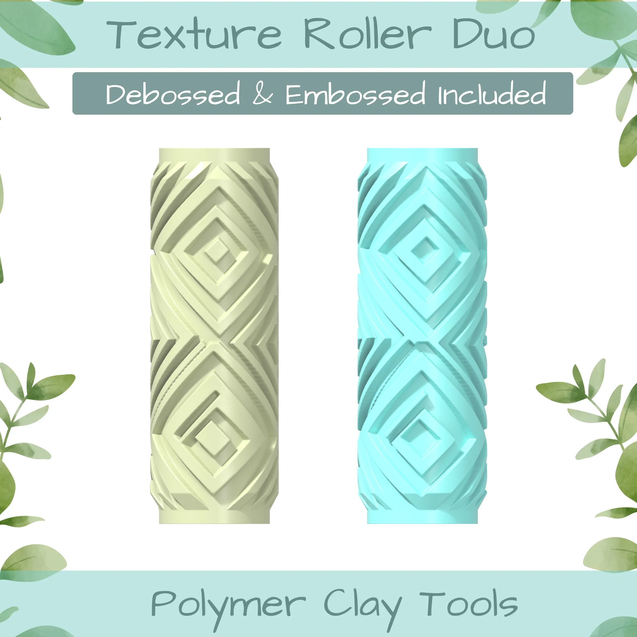 Pat Abstract No. 4 Polymer Clay Texture Roller Duo
