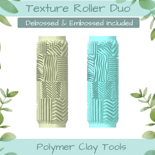 Pat Abstract No. 6 Polymer Clay Texture Roller Duo - Image 1