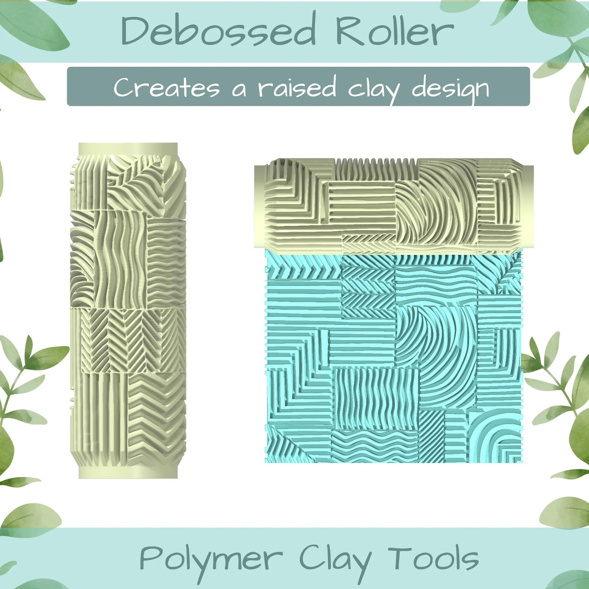 Pat Abstract No. 6 Polymer Clay Texture Roller Duo