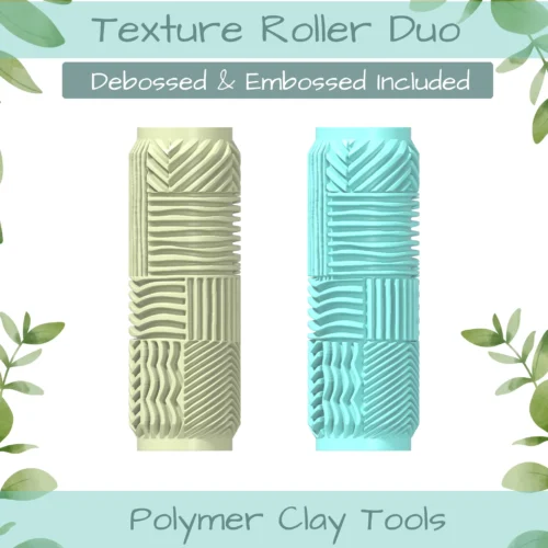 Pat Abstract No. 7 Polymer Clay Texture Roller Duo - Image 1