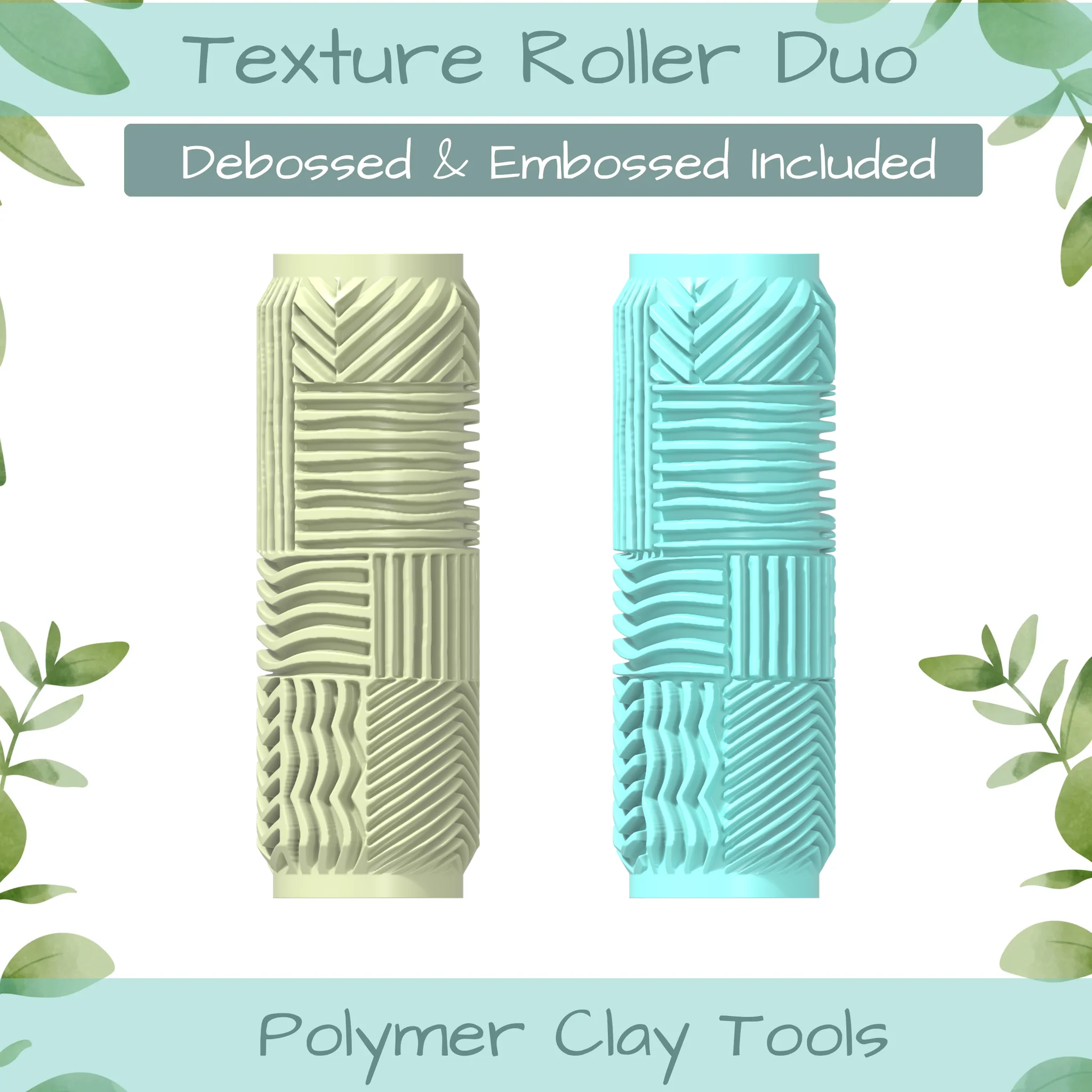 Pat Abstract No. 7 Polymer Clay Texture Roller Duo