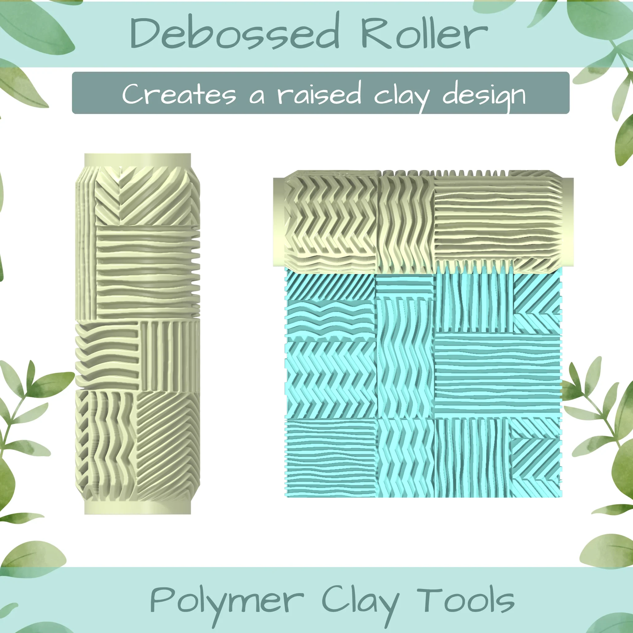 Pat Abstract No. 7 Polymer Clay Texture Roller Duo