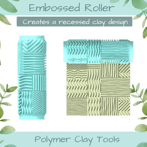 Pat Abstract No. 7 Polymer Clay Texture Roller Duo - Image 3