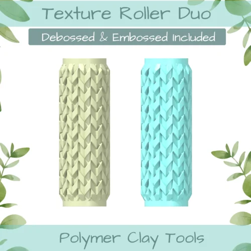 Pat Geo No. 14 Polymer Clay Texture Roller Duo - Image 1