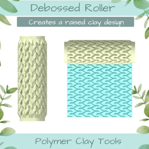 Pat Geo No. 14 Polymer Clay Texture Roller Duo - Image 2