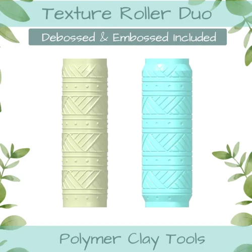 Pat Geo No. 2 Polymer Clay Texture Roller Duo - Image 1