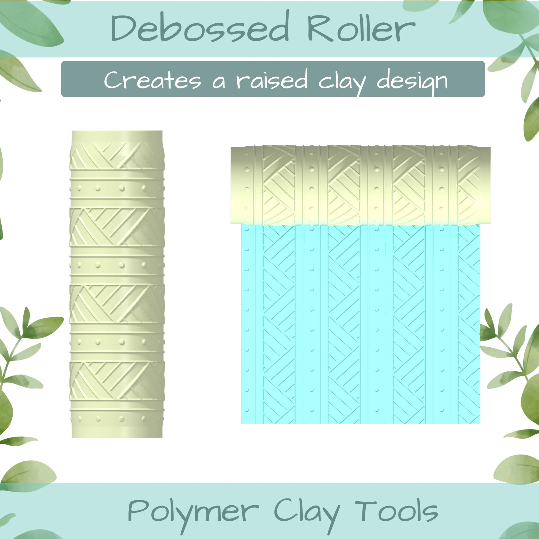 Pat Geo No. 2 Polymer Clay Texture Roller Duo
