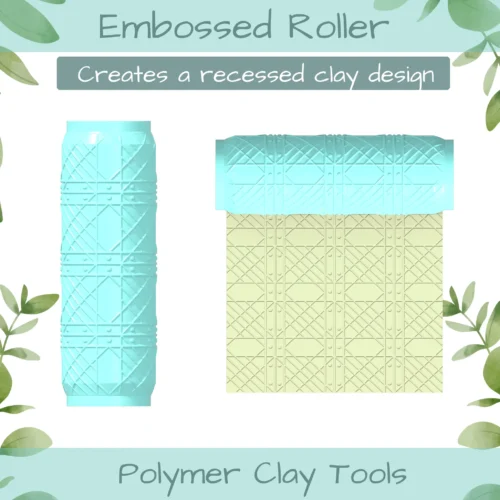 Pat Geo No. 3 Polymer Clay Texture Roller Duo - Image 3