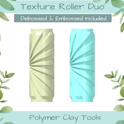 Pat Geo No. 7 Polymer Clay Texture Roller Duo - Image 1