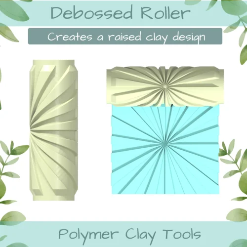 Pat Geo No. 7 Polymer Clay Texture Roller Duo - Image 2