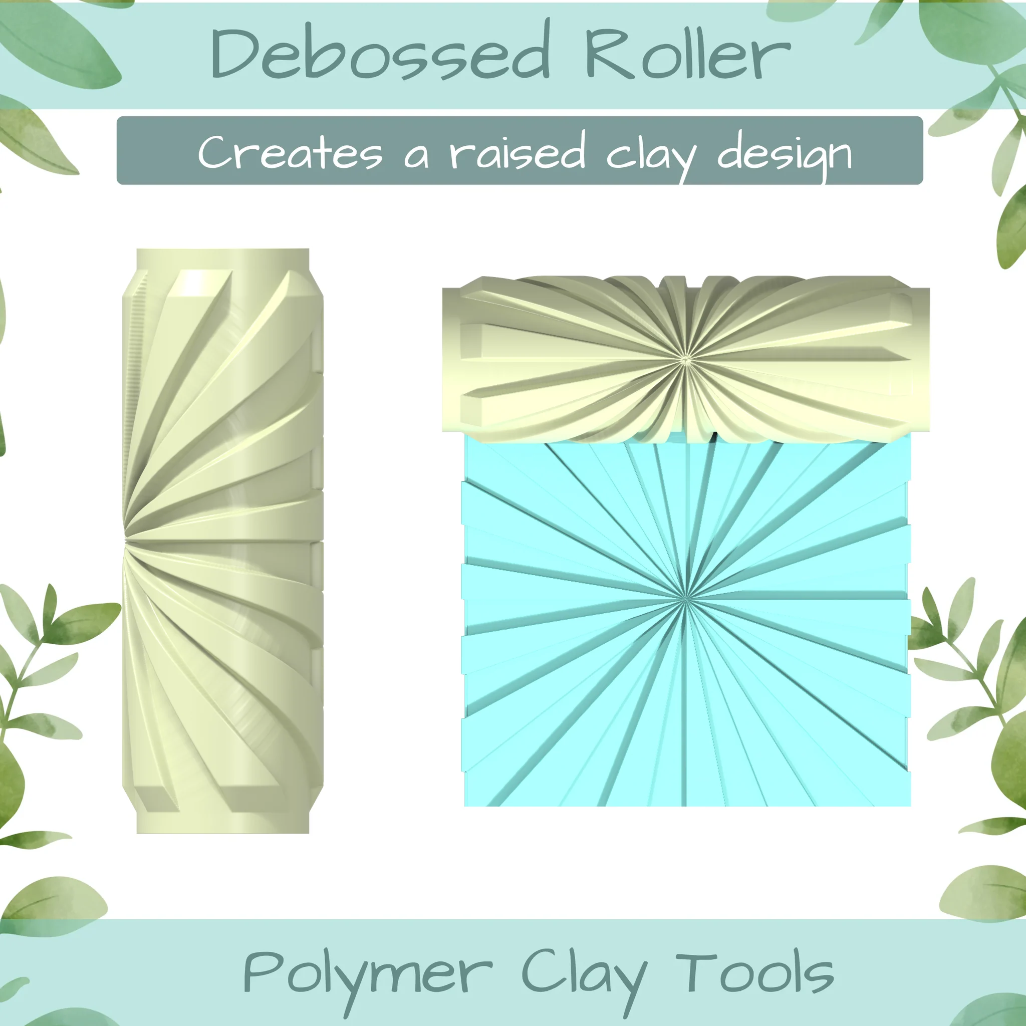Pat Geo No. 7 Polymer Clay Texture Roller Duo