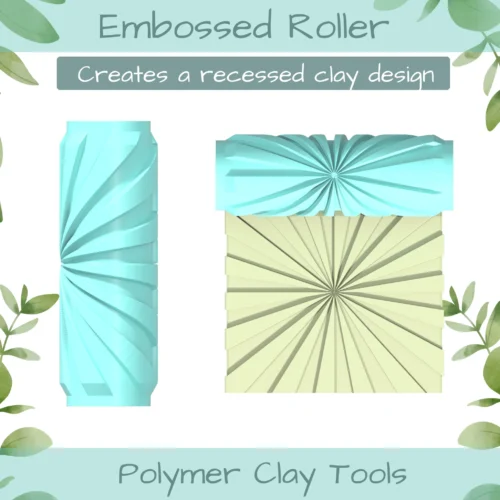 Pat Geo No. 7 Polymer Clay Texture Roller Duo - Image 3