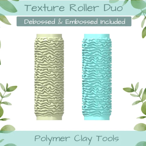 Pat Geo No. 9 Polymer Clay Texture Roller Duo - Image 1