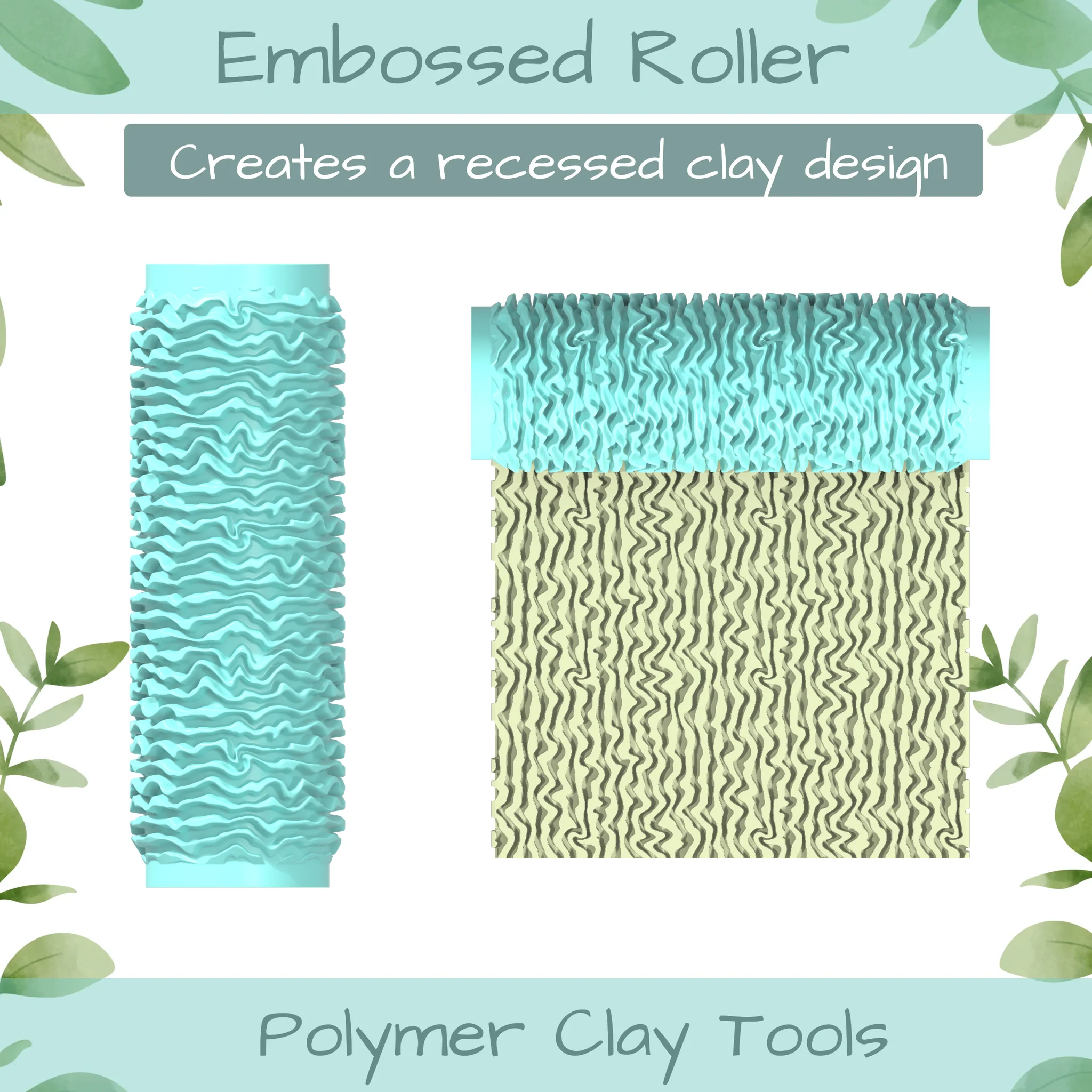 Pat Geo No. 9 Polymer Clay Texture Roller Duo