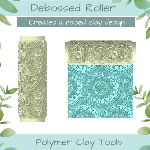 Pat Mandala No. 3 Polymer Clay Texture Roller Duo - Image 2