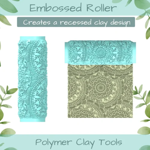 Pat Mandala No. 3 Polymer Clay Texture Roller Duo - Image 3
