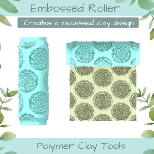 Pat Mandala No. 4 Polymer Clay Texture Roller Duo - Image 3