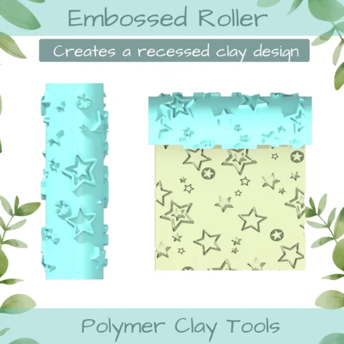 Stars No. 2 Polymer Clay Texture Roller Duo - Image 3
