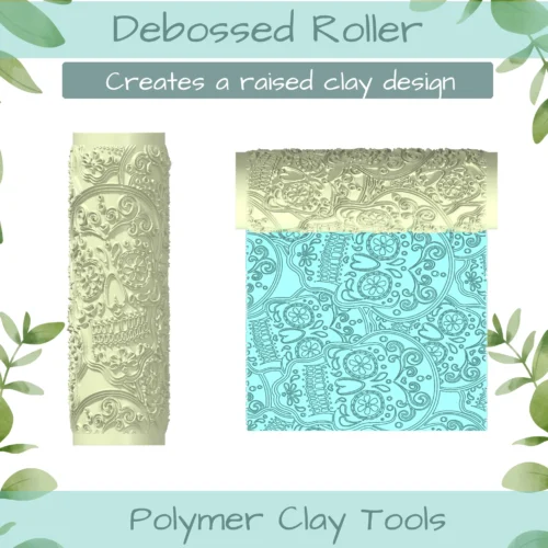 Sugar Skull Polymer Clay Texture Roller Duo - Image 2