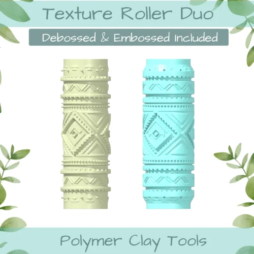 Tribal No. 3 Polymer Clay Texture Roller Duo - Image 1