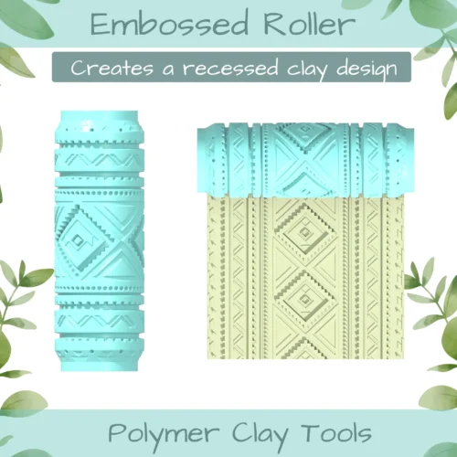 Tribal No. 3 Polymer Clay Texture Roller Duo - Image 3