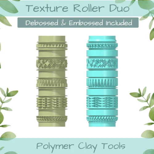 Tribal No. 4 Polymer Clay Texture Roller Duo - Image 1