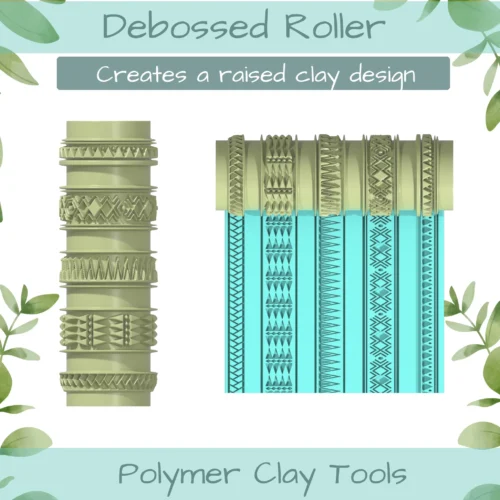 Tribal No. 4 Polymer Clay Texture Roller Duo - Image 2
