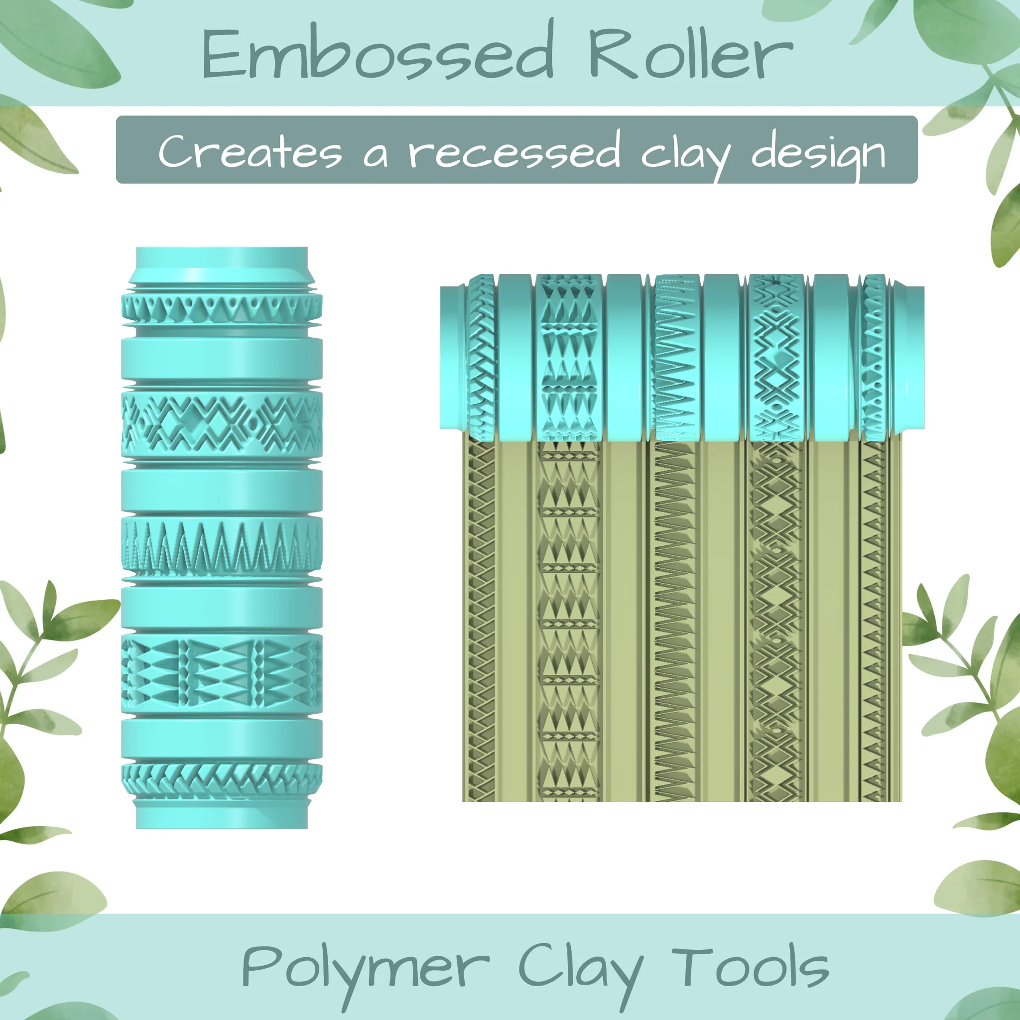 Tribal No. 4 Polymer Clay Texture Roller Duo