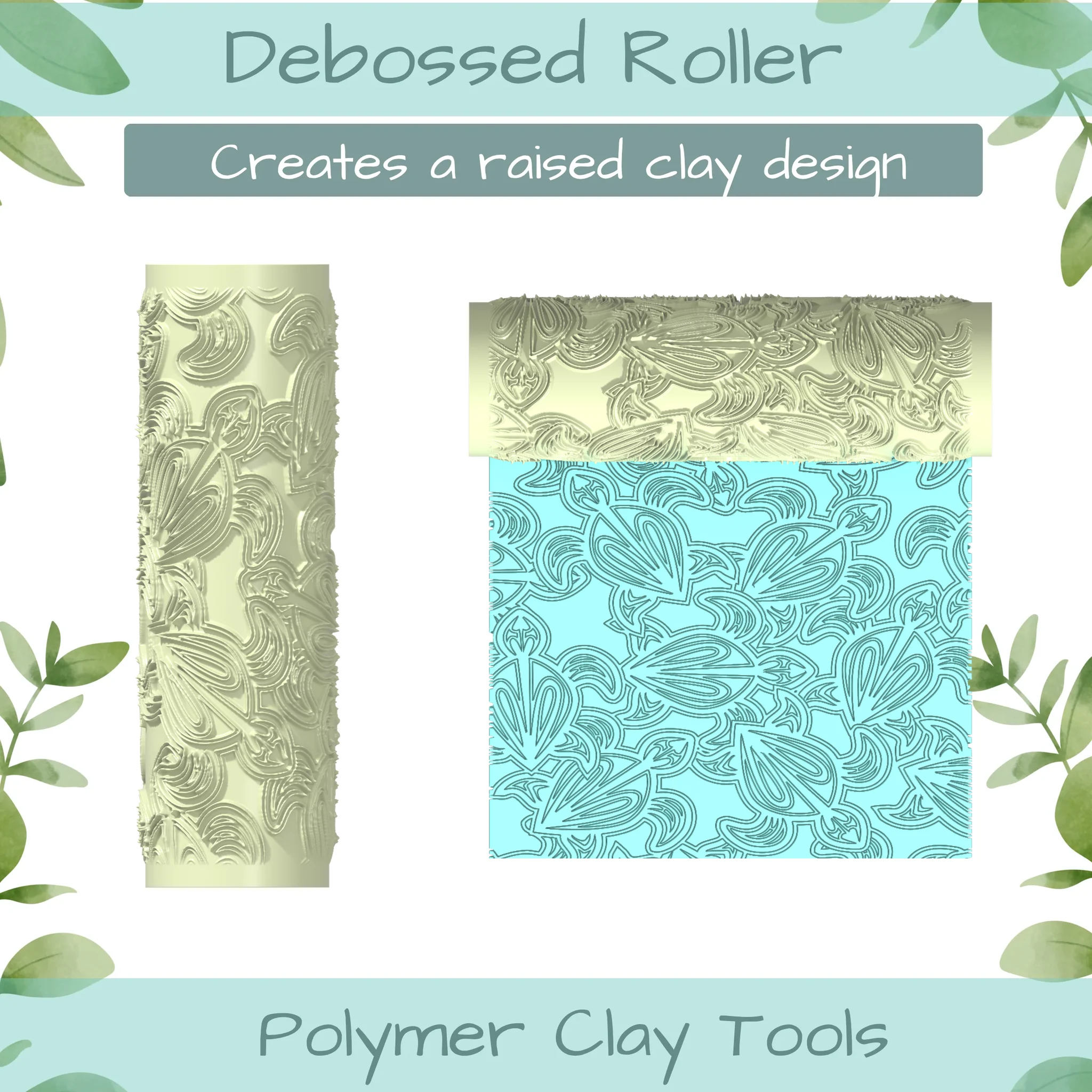 turtle Polymer Clay Texture Roller Duo