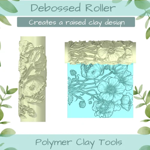 Venus Flytrap No. 1 Polymer Clay Texture Roller Duo - Image 2
