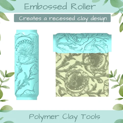 Venus Flytrap No. 2 Polymer Clay Texture Roller Duo - Image 3