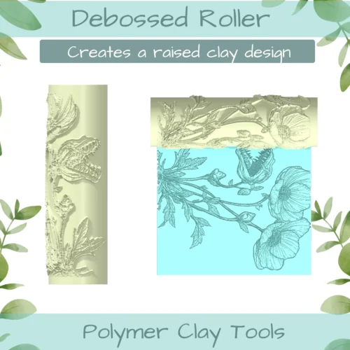 Venus Flytrap No. 4 Polymer Clay Texture Roller Duo - Image 2