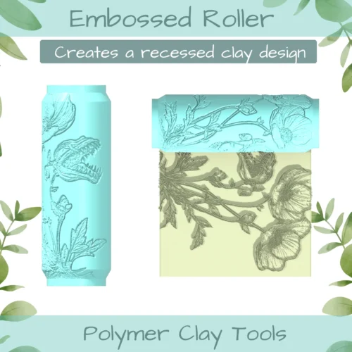 Venus Flytrap No. 4 Polymer Clay Texture Roller Duo - Image 3