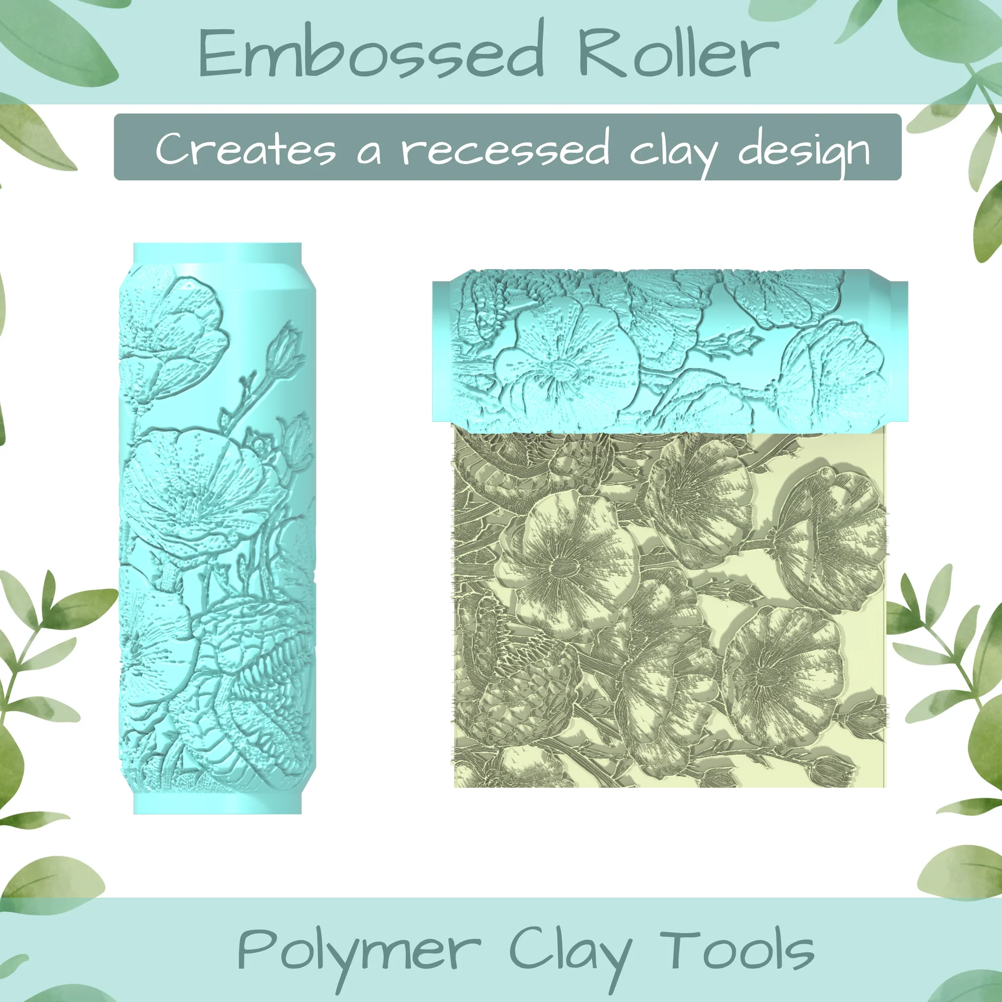 Venus Flytrap No. 5 Polymer Clay Texture Roller Duo