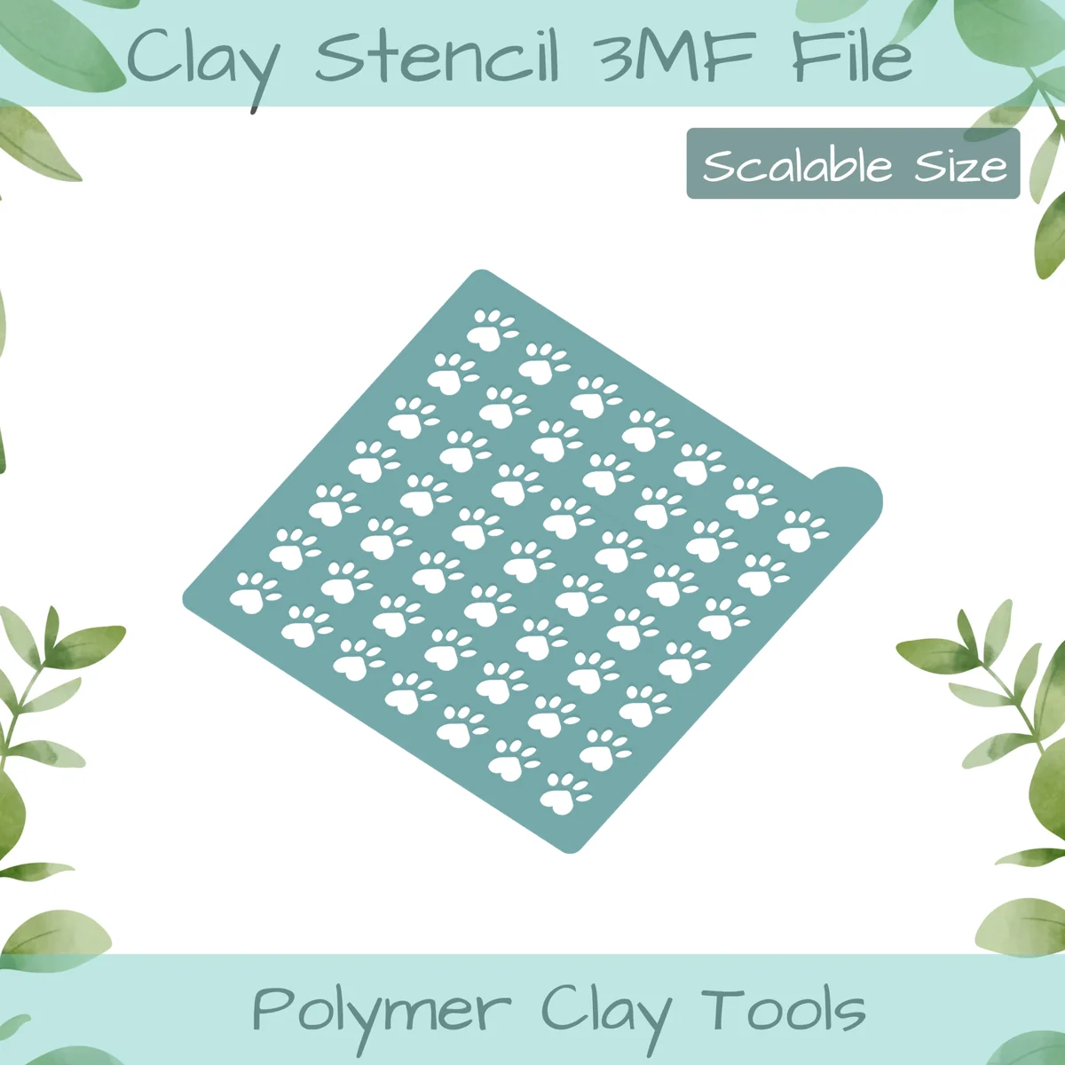 Paws Polymer Clay Stencil