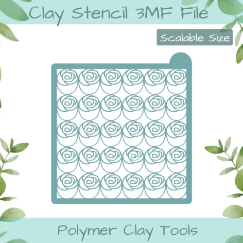 Rosebuds Polymer Clay Stencil - Image 1