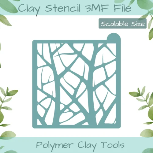 Bare Tree Polymer Clay Stencil - Image 1