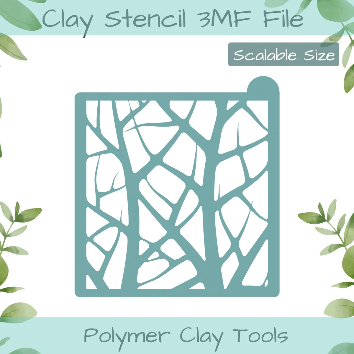 Bare Tree Polymer Clay Stencil
