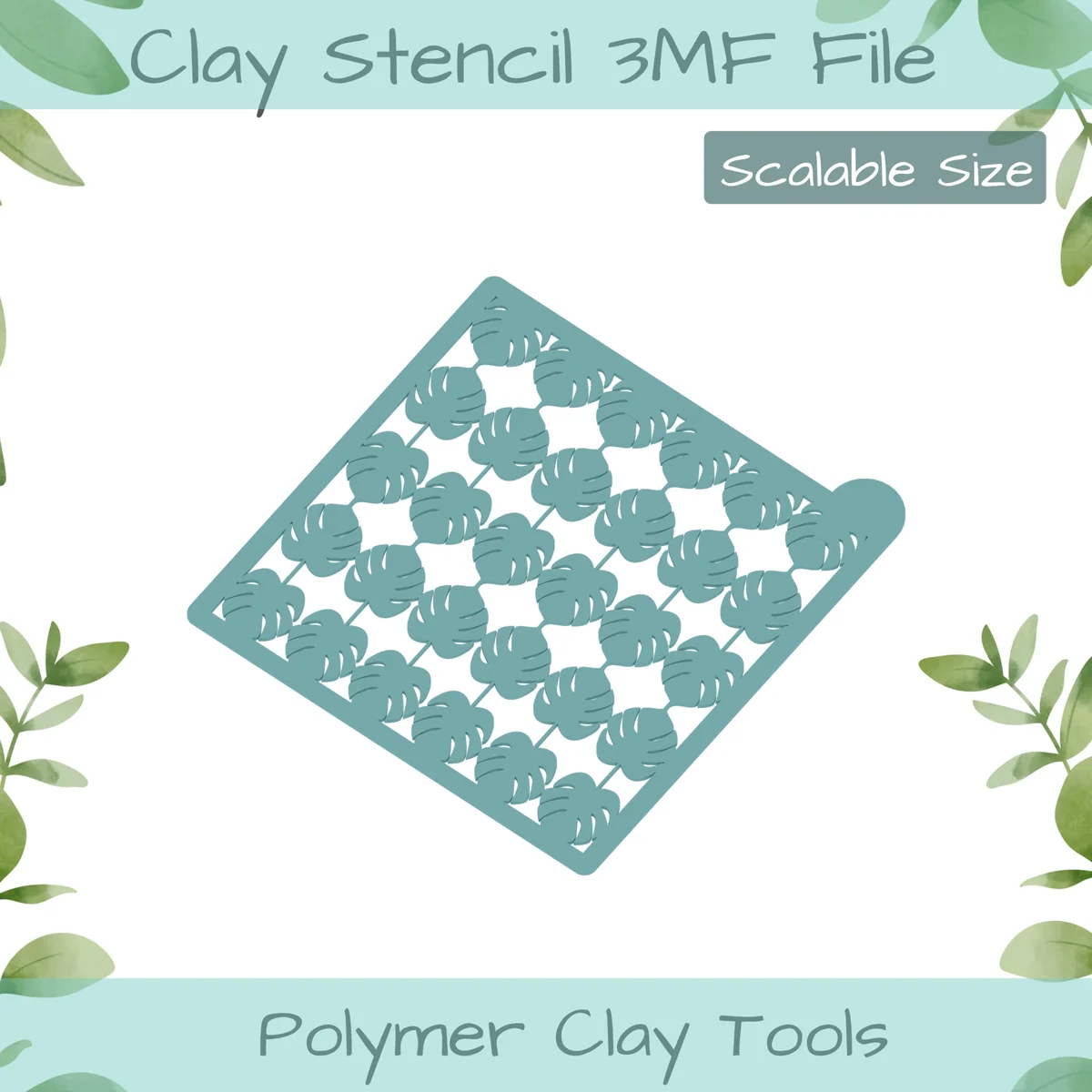 Monstera Polymer Clay Stencil
