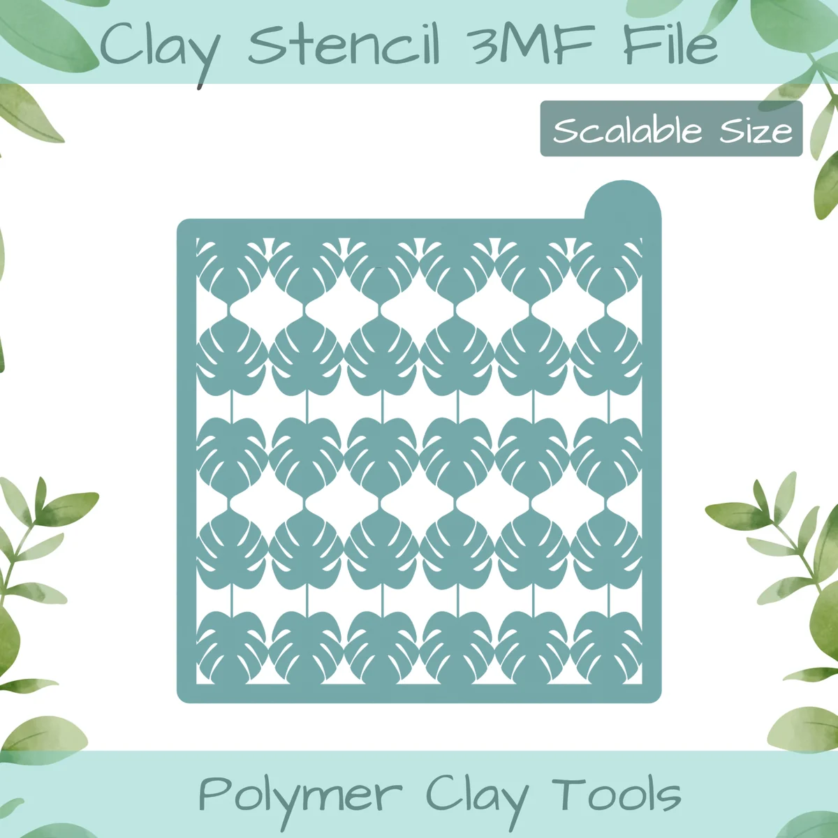 Monstera Polymer Clay Stencil