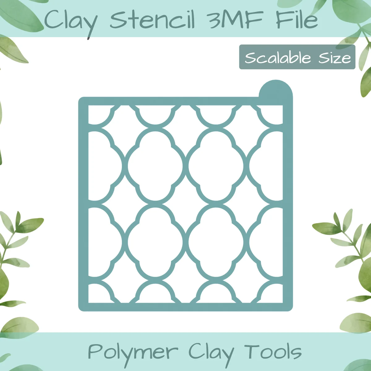 Moroccan 4Foil Polymer Clay Stencil