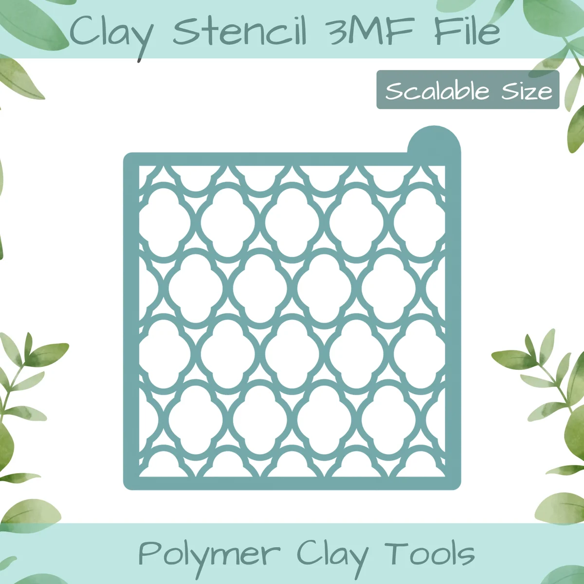 Moroccan 4Foil3 Polymer Clay Stencil