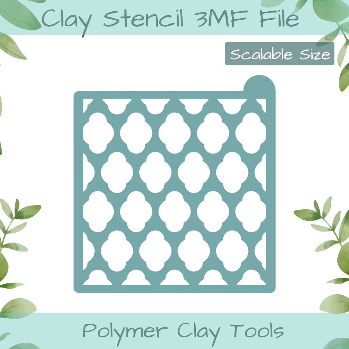 Moroccan 4Foil4 Polymer Clay Stencil