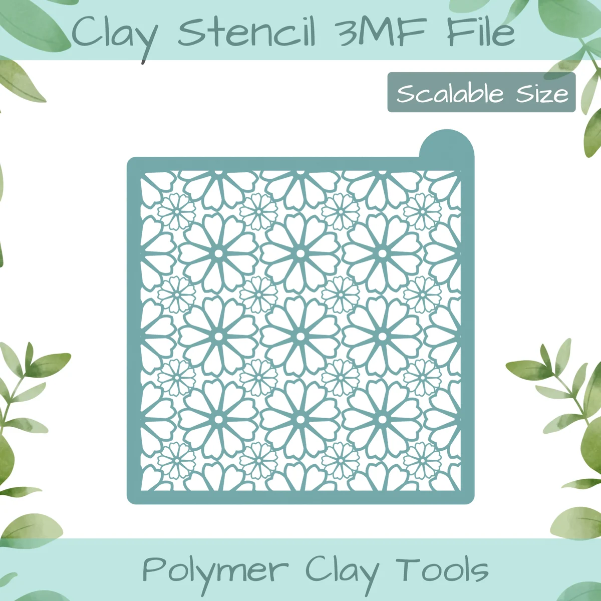 Floral Polymer Clay Stencil
