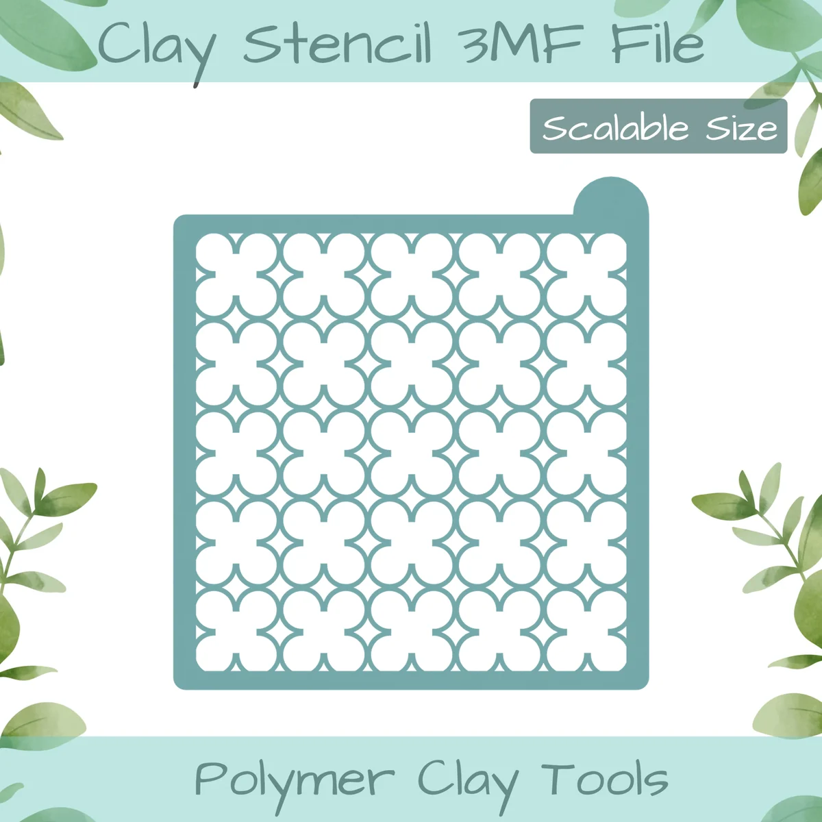 Clover Polymer Clay Stencil