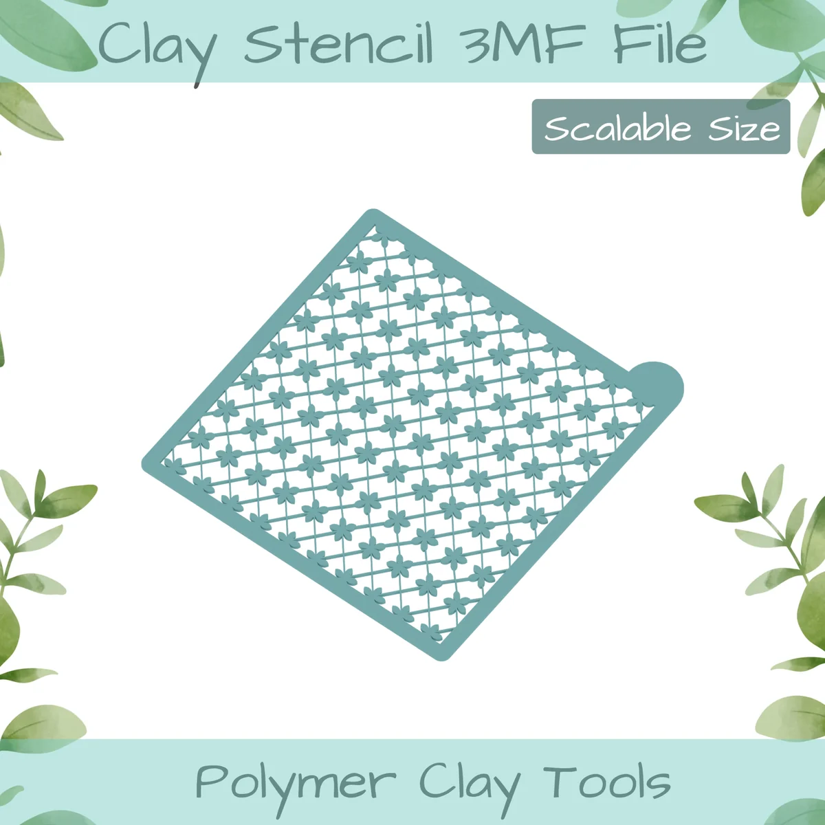 Floral Lattice Polymer Clay Stencil
