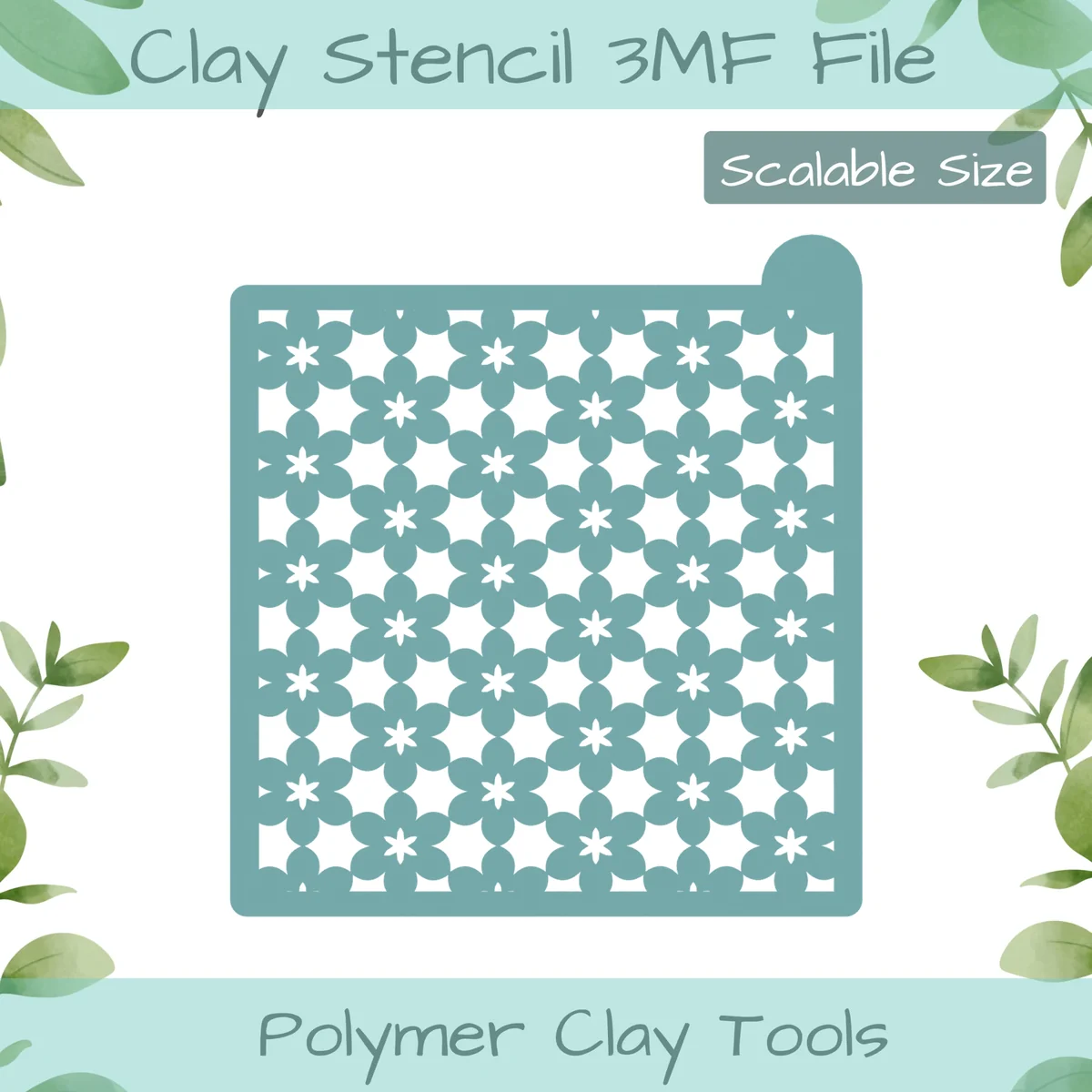 Flowers Polymer Clay Stencil