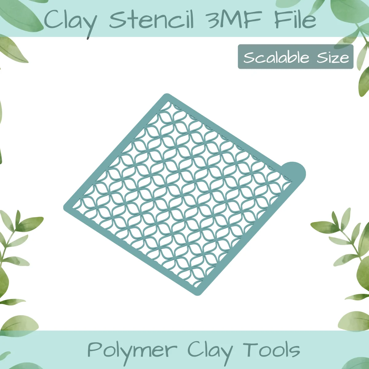 Flower Pinwheels Polymer Clay Stencil