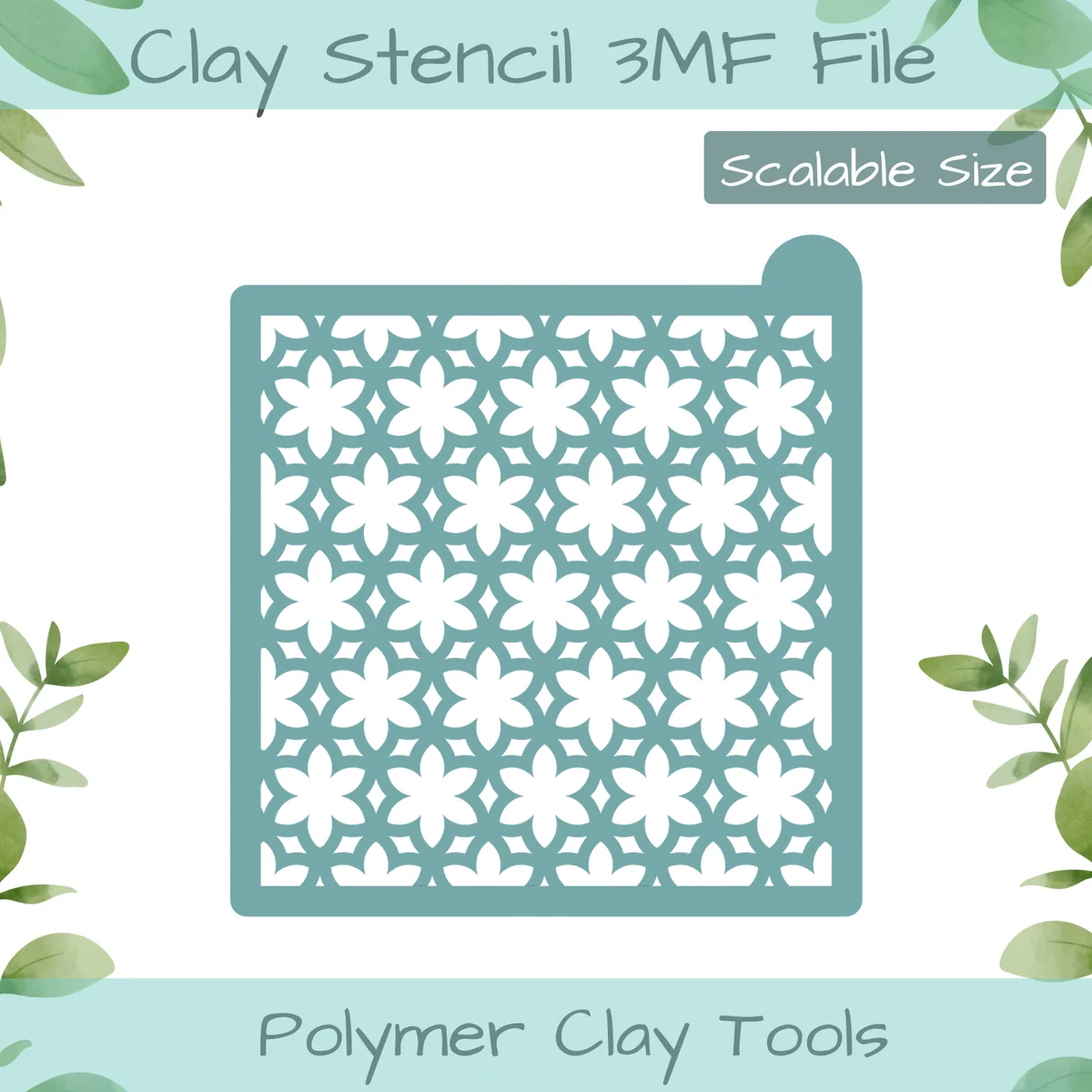 Flowers Polymer Clay Stencil